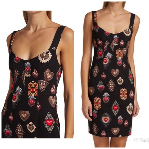 L’agence Kelli Jewel Printed Bustier Dress Sz 2‎ Black Mini Sleeveless - Picture 1 of 6